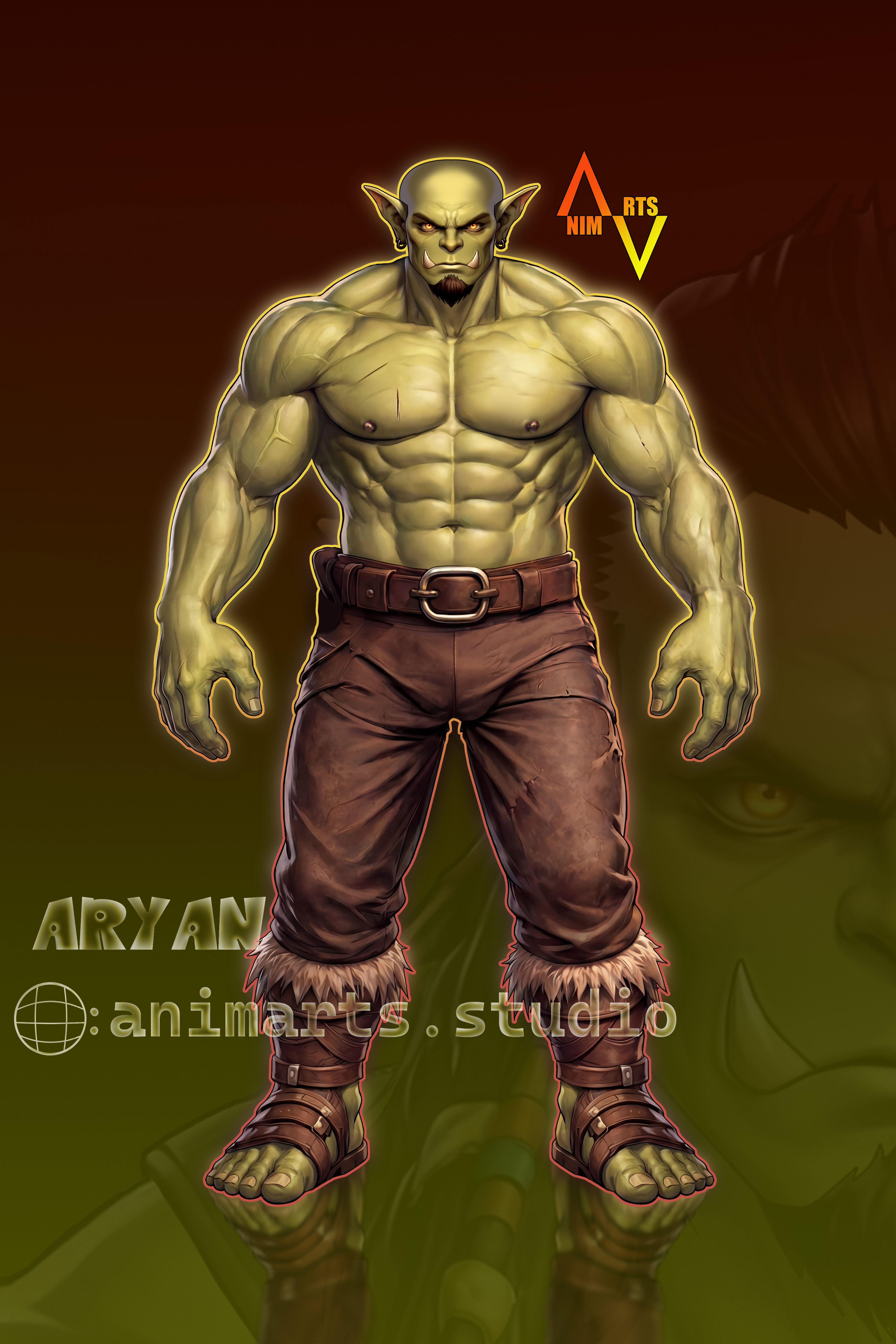 Custom Live2D VTuber model design and professional rigging of ORC Warrior for VTube Studio by AnimArts 5