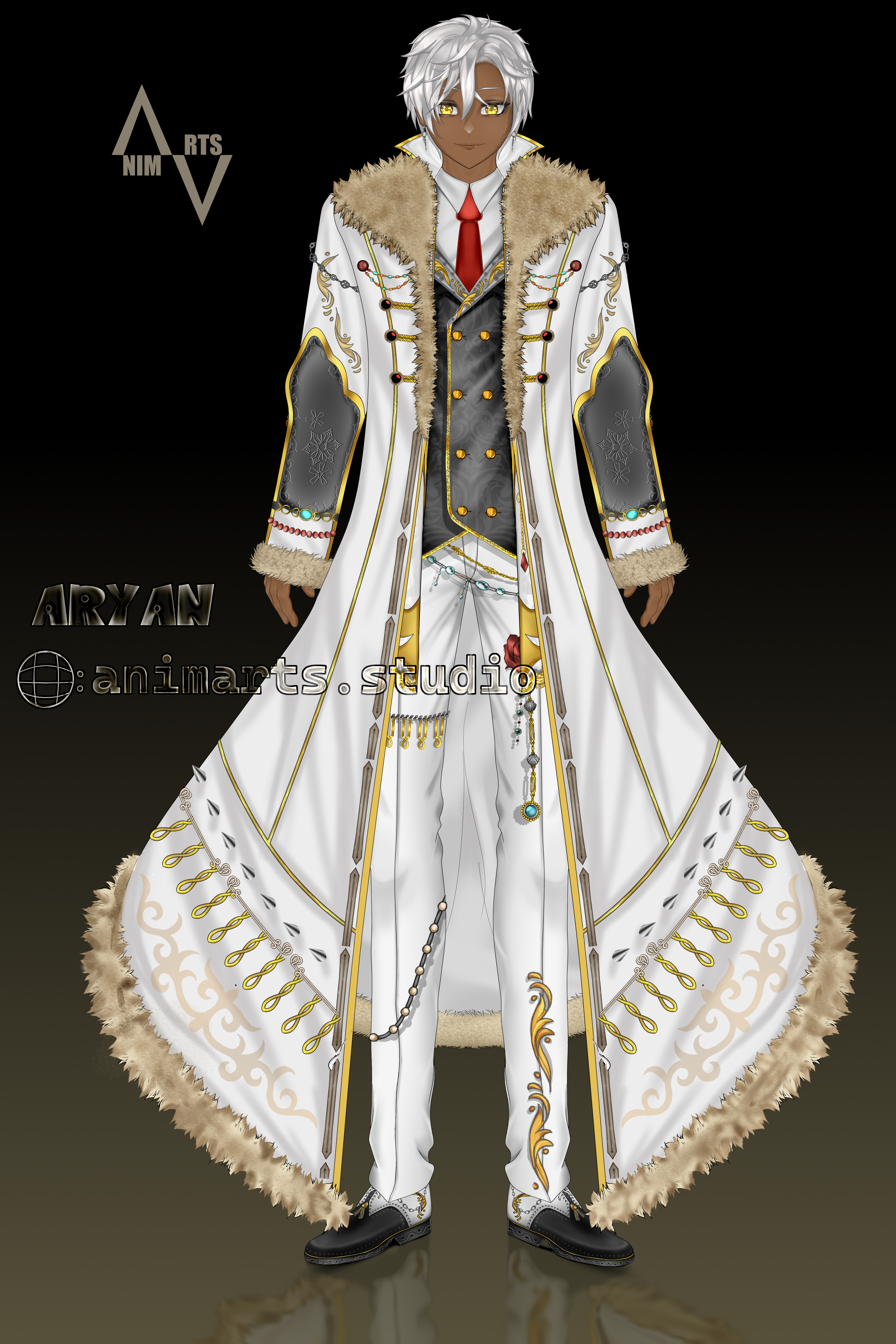 Man in White — Live2D VTuber detail