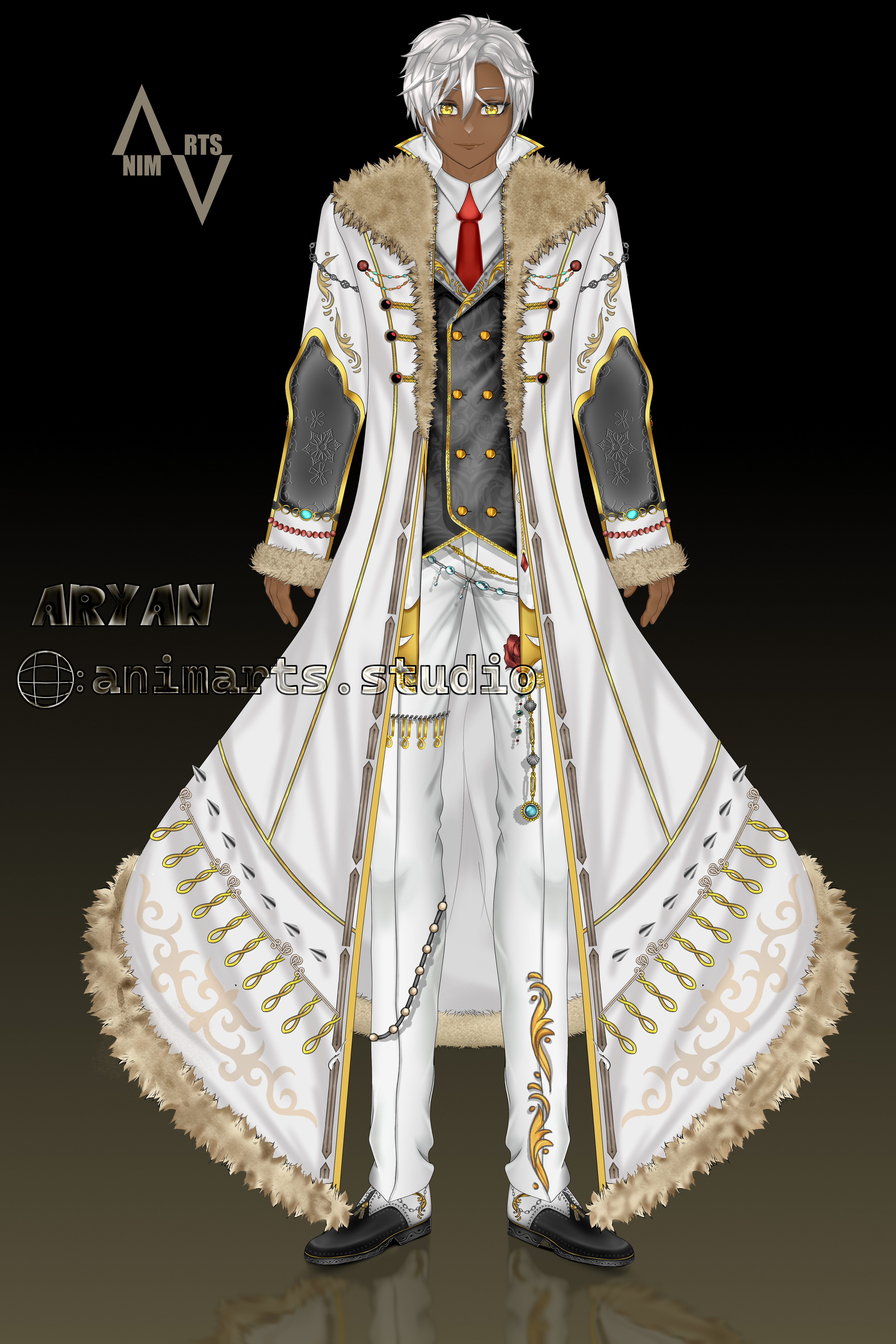 Man in white 2nd outfit | Custom Live2D VTuber model design and professional rigging for VTube Studio by AnimArts