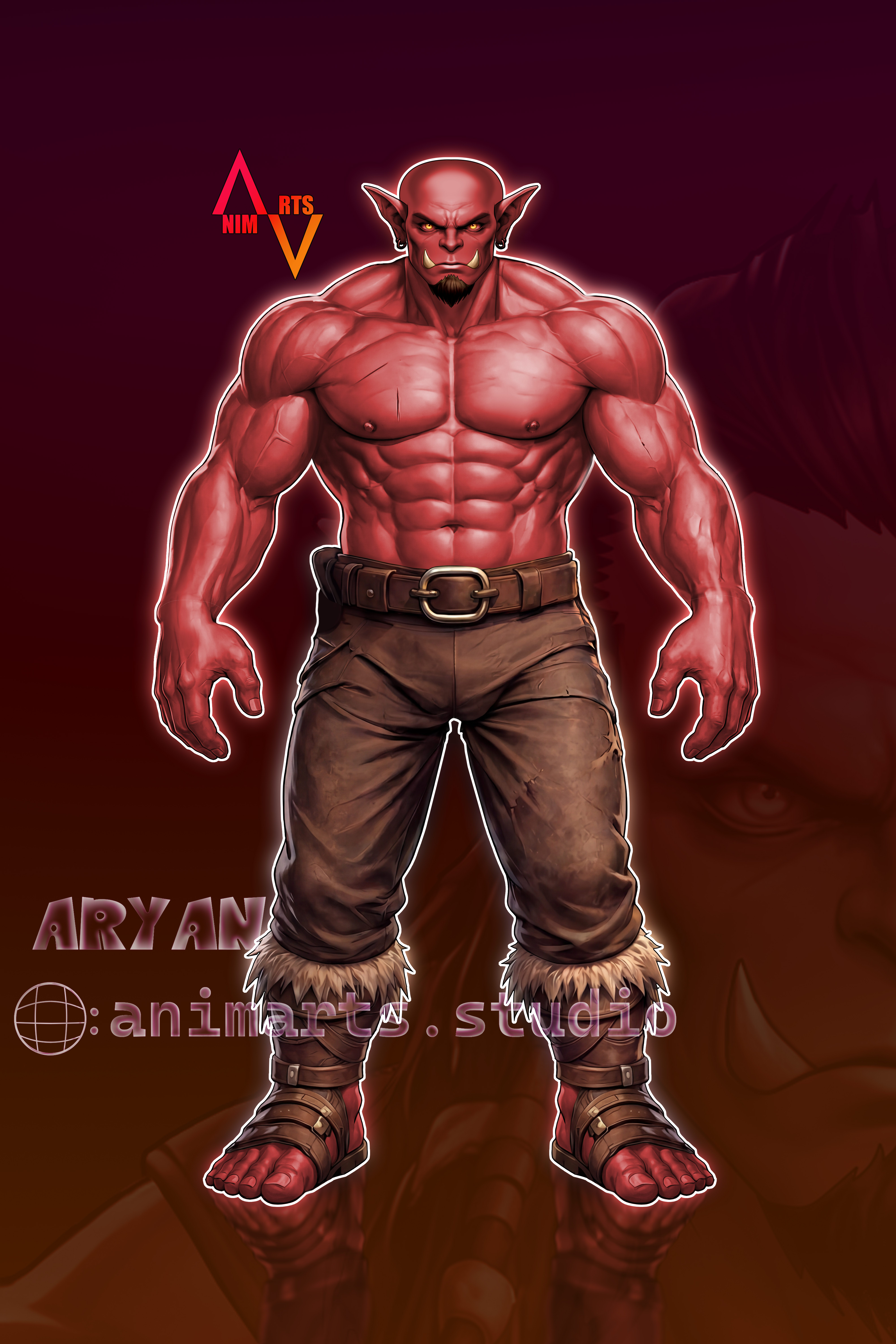 Custom Live2D VTuber model design and professional rigging of ORC Warrior for VTube Studio by AnimArts 6