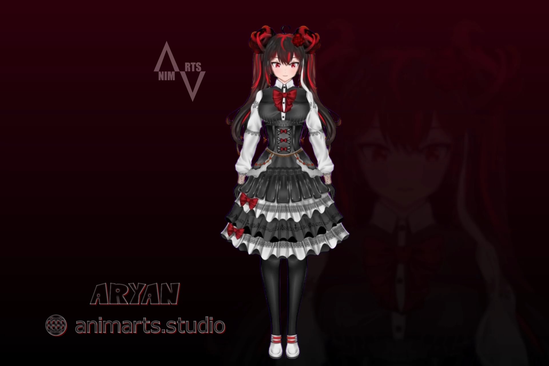 Custom Live2D VTuber model design and professional rigging of Akame for VTube Studio by AnimArts | Akame